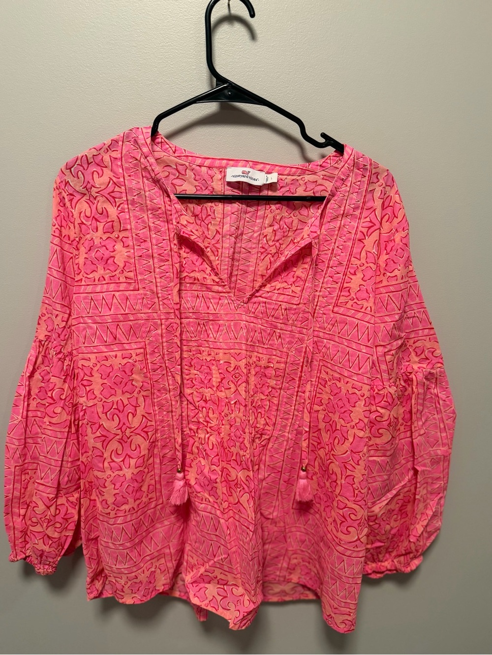 Vineyard Vines Pink Printed Boho Tunic Top